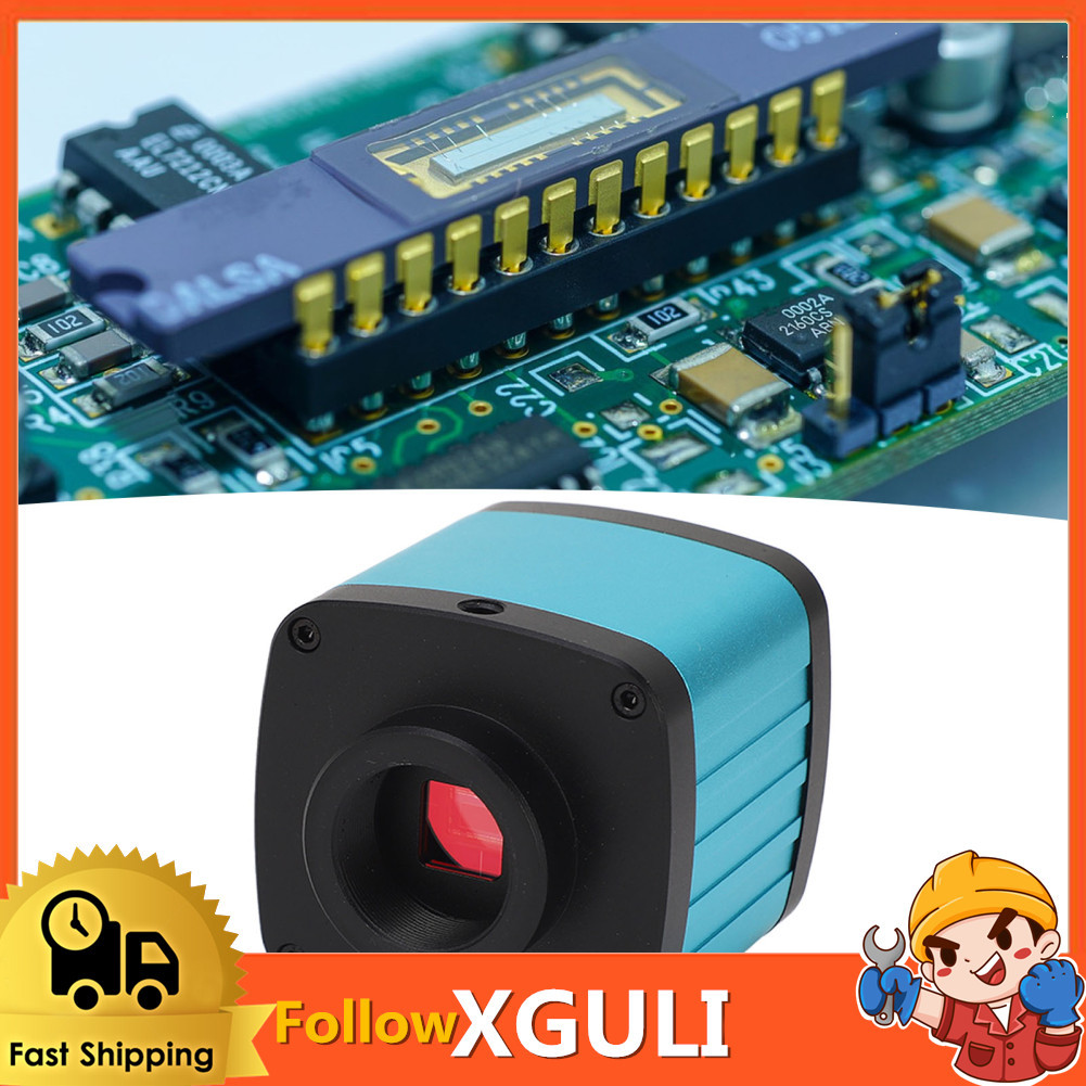 Xguli กล้องไมโครสโคปอุตสาหกรรม C Mount อิเล็กทรอนิกส์ 100-240VAC สำหรับการบัดกรี PCB (ปลั๊ก US