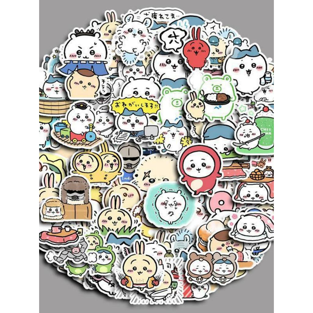 สติ๊กเกอร์ การ์ตูน 100 แผ่นคู่มือแล็ปท็อปน่ารัก DIYchikawa Jiikawa เคสโทรศัพท์ตกแต่ง