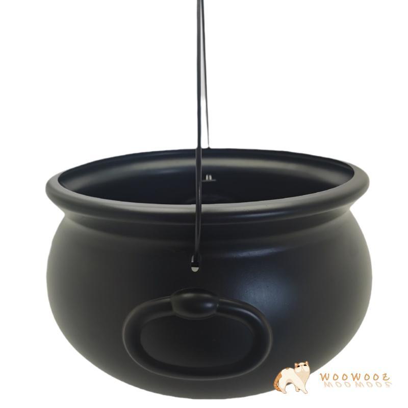 WOW 12 ฮาโลวีนกาต้มน้ําพลาสติกสีดําขนาดใหญ่ความจุ Candy Cauldron เทศกาลตกแต่ง
