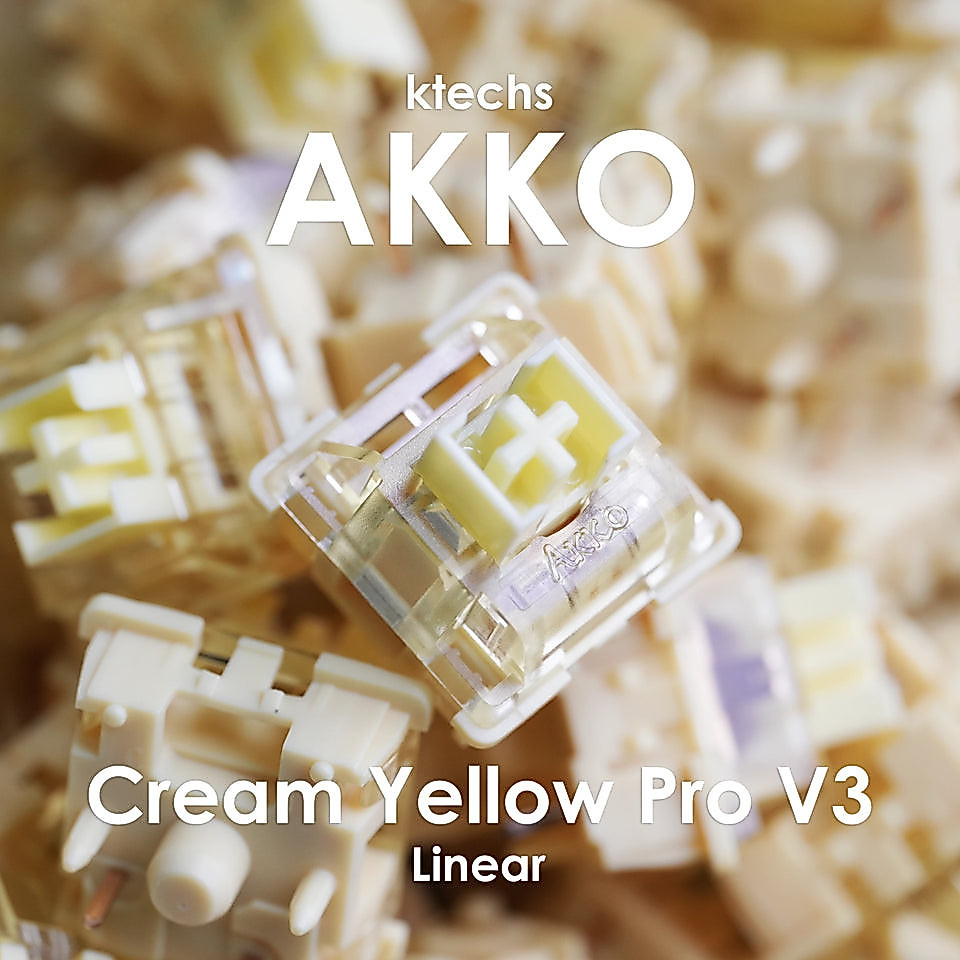 [ktechs] Akko Cream Yellow Pro V3 Linear Mechanical Switches สําหรับคีย์บอร์ดเชิงกลแบบกําหนดเอง