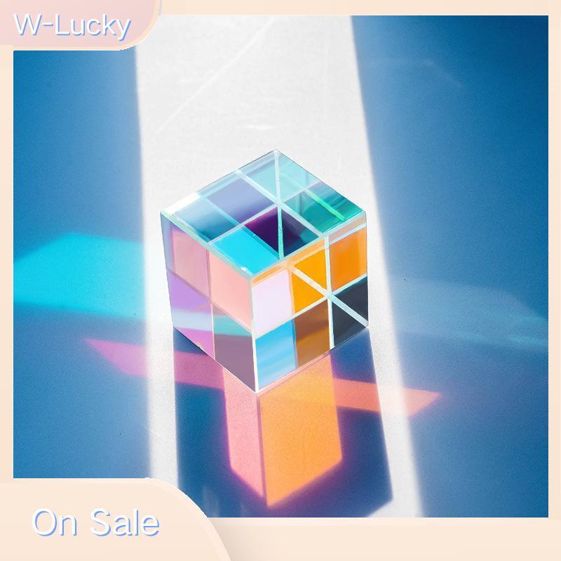 W-Lucky Mini K9 คริสตัลปริซึม Cube โปร่งใสแก้วสําหรับฟิสิกส์การสอน Cafe Store Art Display Decor Nice