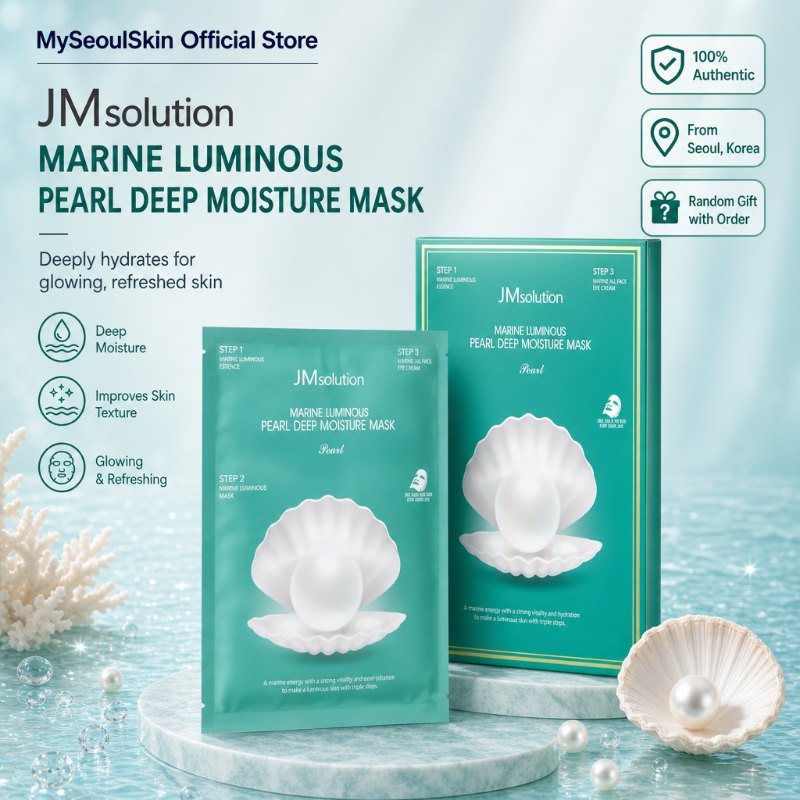 JM Solution Marine Pearl Deep Moisture Mask 10 แผ่น สกินแคร์เกาหลี Daily Beauty Care ส่งจากโซล เกาหล