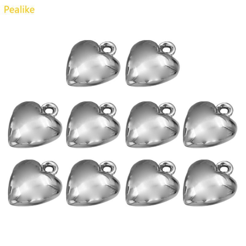 Pealike 10 ชิ้นแฟชั่นจี้หัวใจลูกปัดพลาสติก Love Heart Charm เครื่องประดับ DIY อุปกรณ์เสริมสําหรับ DI