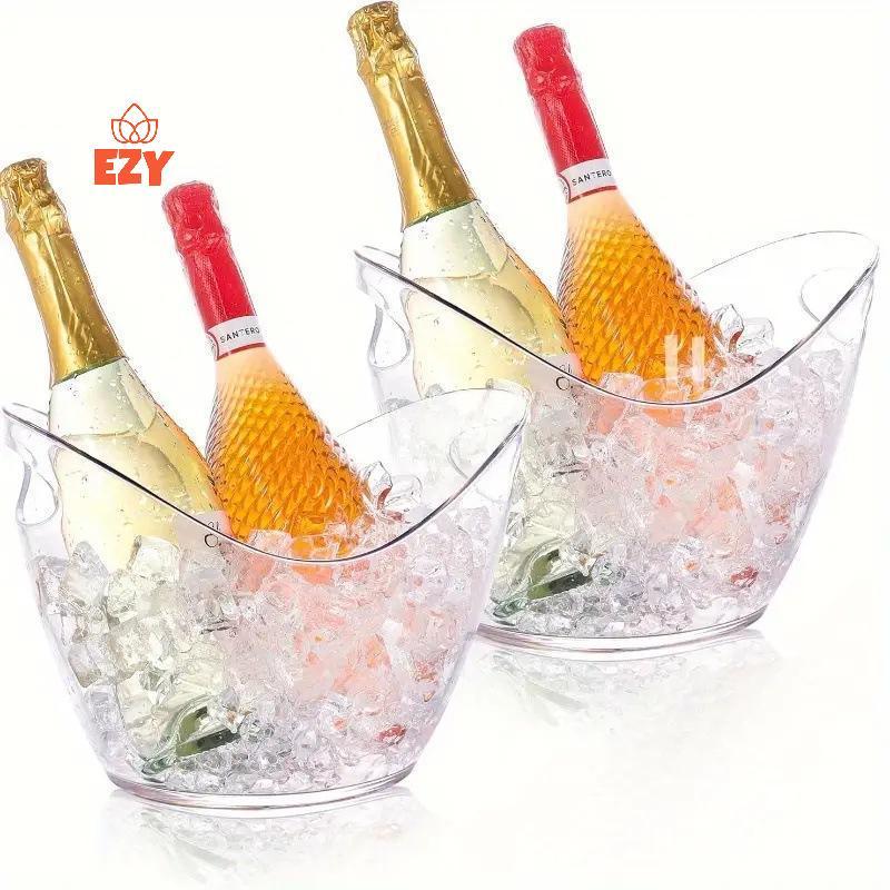 EZY อะคริลิคใสแชมเปญถังน้ําแข็งความจุขนาดใหญ่เหมาะสําหรับ Home Bar งานแต่งงานค็อกเทลปาร์ตี้ใหม่