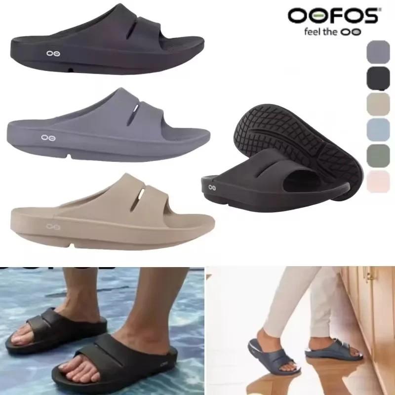 OOFOS Original Sandals - น้ําหนักเบา Recovery รองเท้ารองเท้าแตะผู้ชายผู้หญิงด้านล่างนุ่มในร่มสไลด์บ้