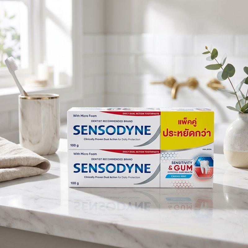 เซ็นโซดายน์ยาสีฟันเซ็นซิทิวิตี้แอนด์กัม 100กรัม แพค 2 Sensodyne Sensitivity&Gum Toothpaste 100g. Pack 2
