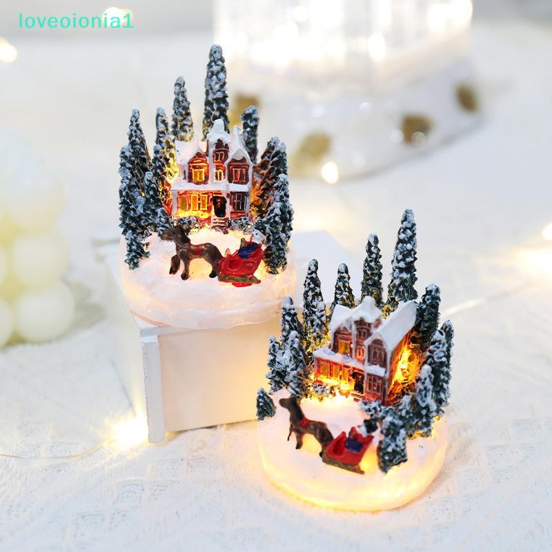loveoionia1 Christmas LED Light เครื่องประดับ Santa Castle Snow House Luminous หัตถกรรม 2025 ปีใหม่ข