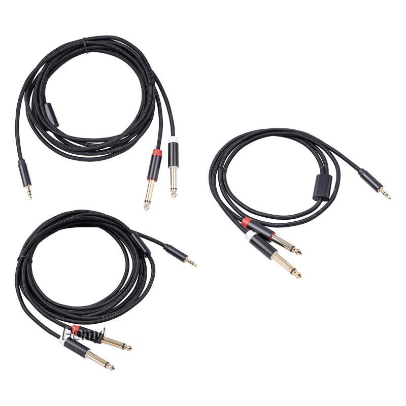 [โฮมิล] ปลั๊กชายกับชาย 5 มม. 1/8" ตร.ส ชายถึง 2x 6.35 มม.1/4 "ทีเอส ชายพรีเมี่ยม 3.5 มม. ถึง 6.35 มม