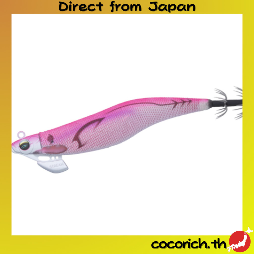 DAIWA Emeraldas Stream Rattle เหยื่อปลาหมึก สีแดง-ชมพูอาจิ ออกแบบโดย Hirohito Yamada พร้อม Drift Fin