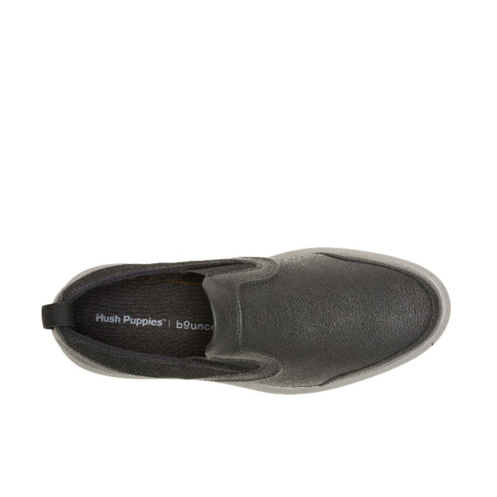 Hush Puppies حذاء رجالي جلد طبيعي كاجوال — أسود — صورة 4