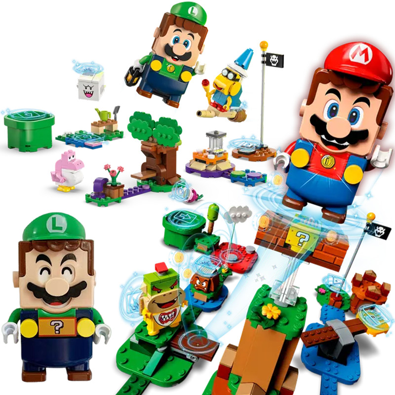 เหมาะสําหรับเลโก้บล็อกตัวต่อซูเปอร์มาริโอ 71387 Luigi ผจญภัยรายการระดับเกมประกอบของเล่นเด็ก