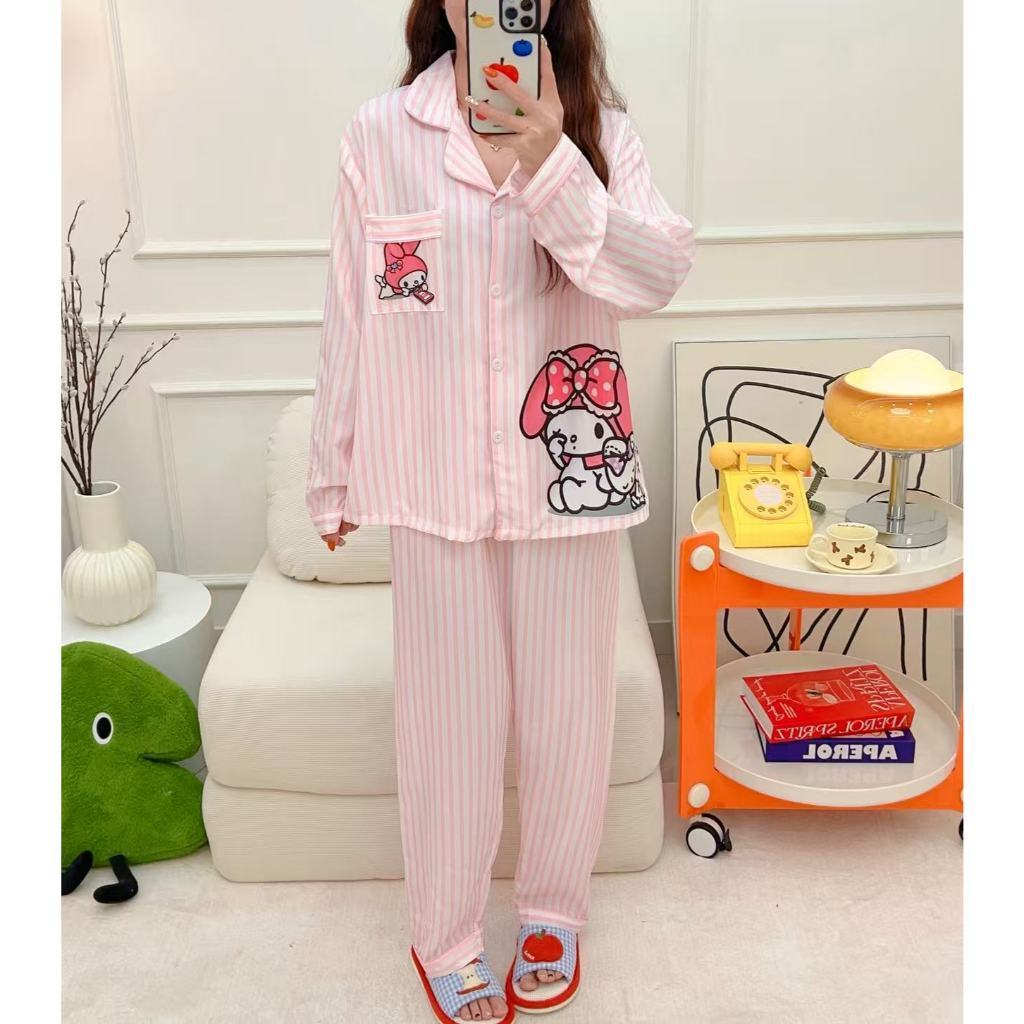 8882 SBT ชุดนอนผู้หญิงรอบอก(หน้าผ้า)44และ50 แขนยาวขายาว คอปกน่ารักๆเนื้อผ้าไม่ร้อน ใส่สบายมีหลายลายใ