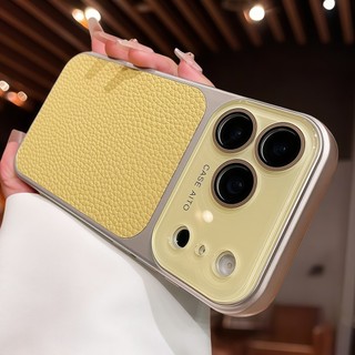 หนังชุบหรูหรา เปลี่ยนเคสสําหรับ iPhone 17 Pro 16 15 14 Pro Max ตัวป้องกันกล้องกันกระแทก