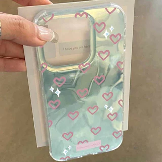 รัก เคสคู่ เคสไอโฟน11 สำหรับ IPhone 17 13 16 12 15 11 Pro Max XS XR X 7Plus 8Plus Max 7 6 6S 8 Plus SE ระลอกคลื่นน้ำ เคส