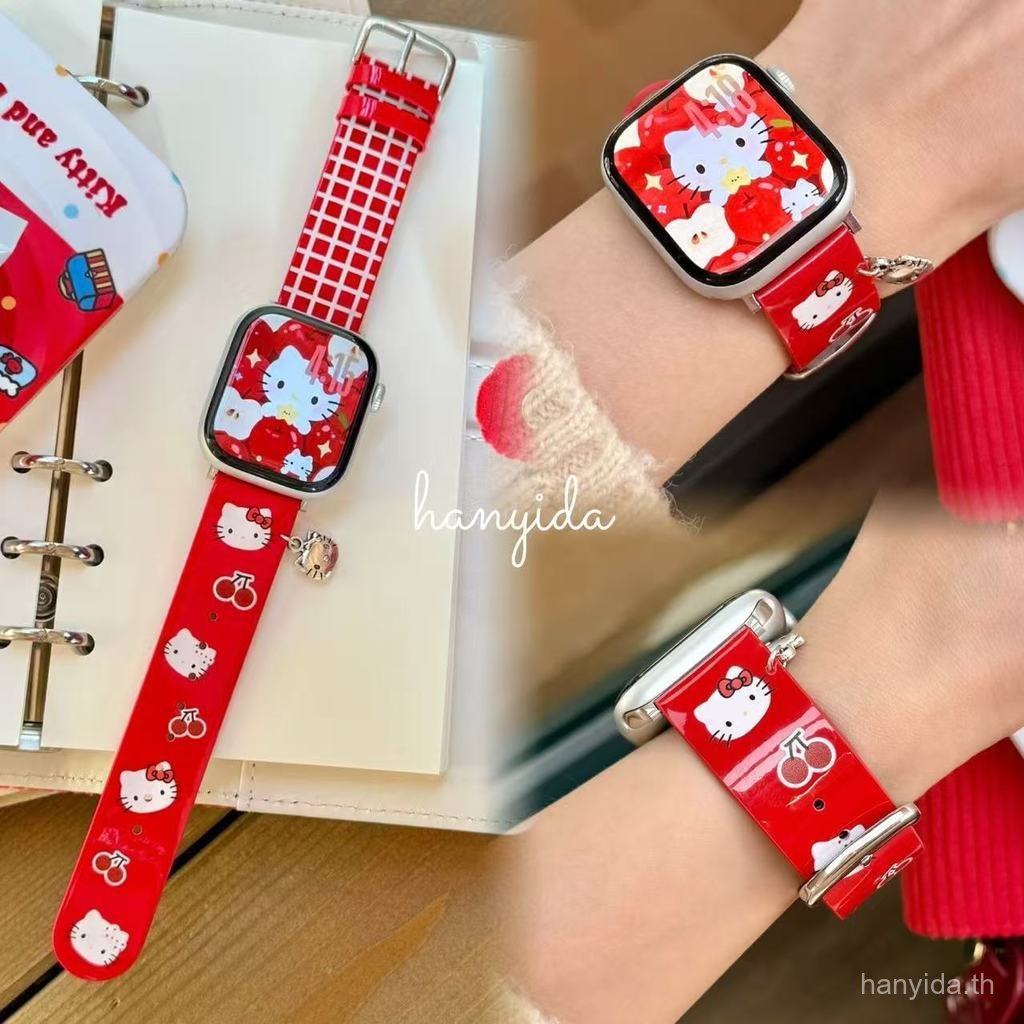 Katie UV พิมพ์สายหนังสําหรับ Apple Watch iWatch 11th Gen 10/9 8 Ultra 3 SE3 49 มม.46 มม.42 มม.44 มม.40 มม.Iwatch สร้อยข้อมืออุปกรณ์เสริม