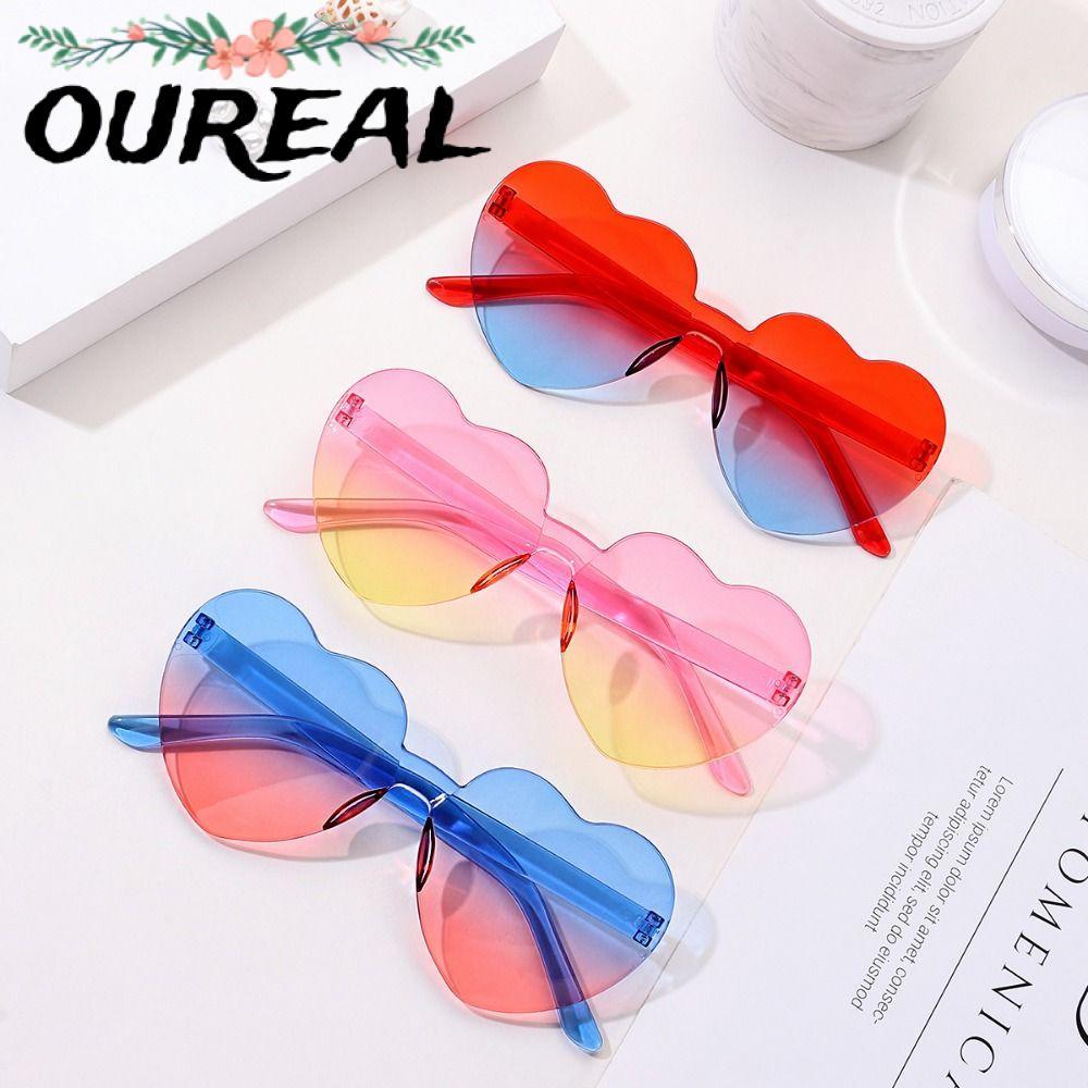 แว่นกันแดดทรงหัวใจ แนวแฟชั่นใหม่ สีสันสดใส สำหรับสวมใส่ในวันพักผ่อน