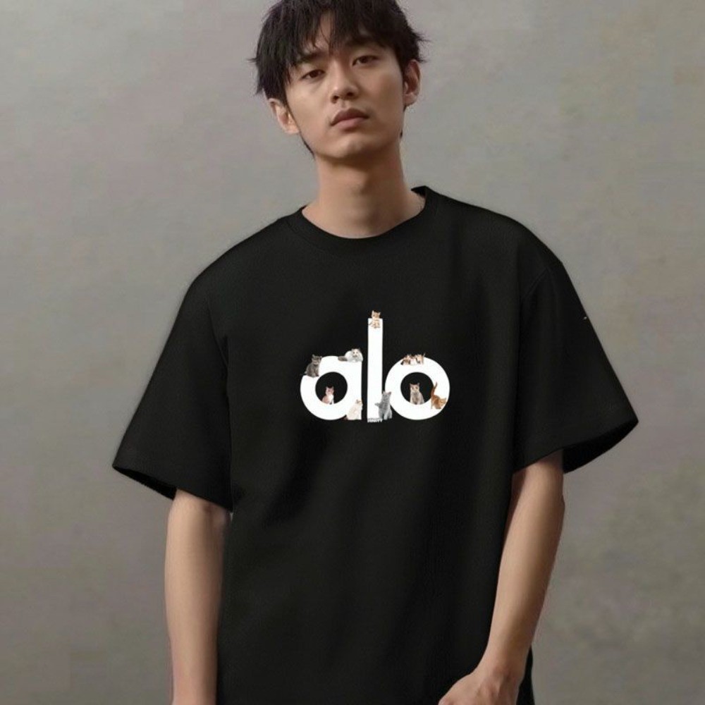 เสื้อยืดแขนสั้นลายลูกแมวน่ารัก สำหรับผู้ชายและผู้หญิง ทำจากผ้าฝ้ายหนา สวมใส่สบาย