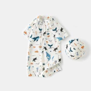 พร้อมส่งค่า ชุดว่ายน้ำเด็กผู้ชายผู้หญิงใส่ได้ค่ะ แขนสั้น ลาย…