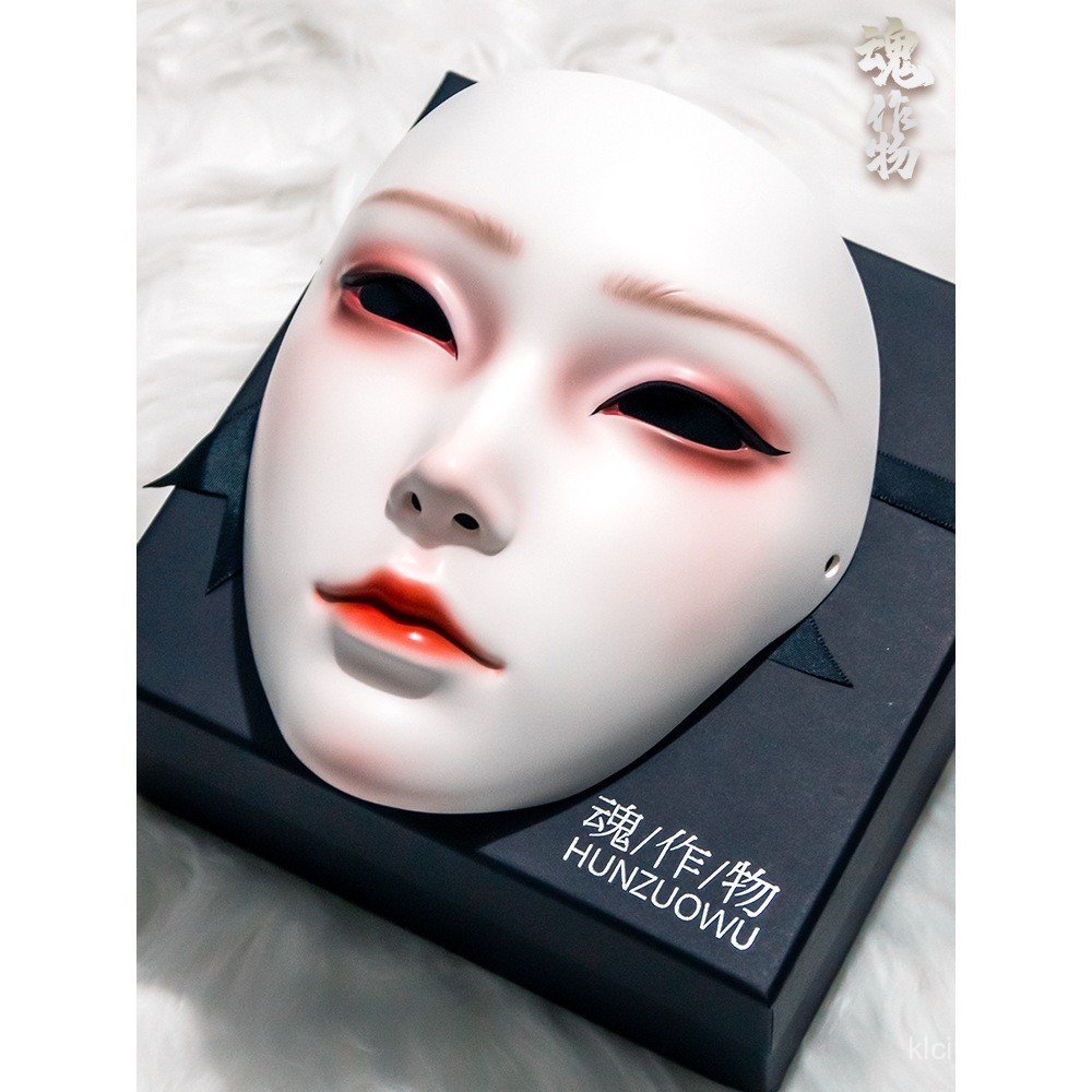 หน้ากากคอสเพลย์สไตล์ฮันฟูคลาสสิคสีขาวสำหรับผู้ใหญ่ พร้อมอุปกรณ์ตกแต่งฉาก AOS5