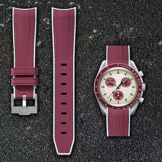 สายนาฬิกาปลายโค้ง 20 มม. สําหรับ Omega XS * นาฬิกา Joint MoonSwatch สายรัดข้อมือกีฬายางซิลิโคน Seamaster 300 สร้อยข้อมือ