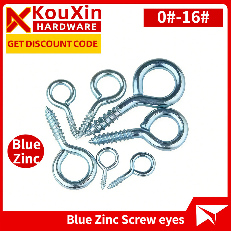 สกรูห่วง สกรูตะขอ เกลียวมิล หัวห่วง เกลียวขวา hook bolt circle head 0 #-16 # [ZTJ-FC-01]