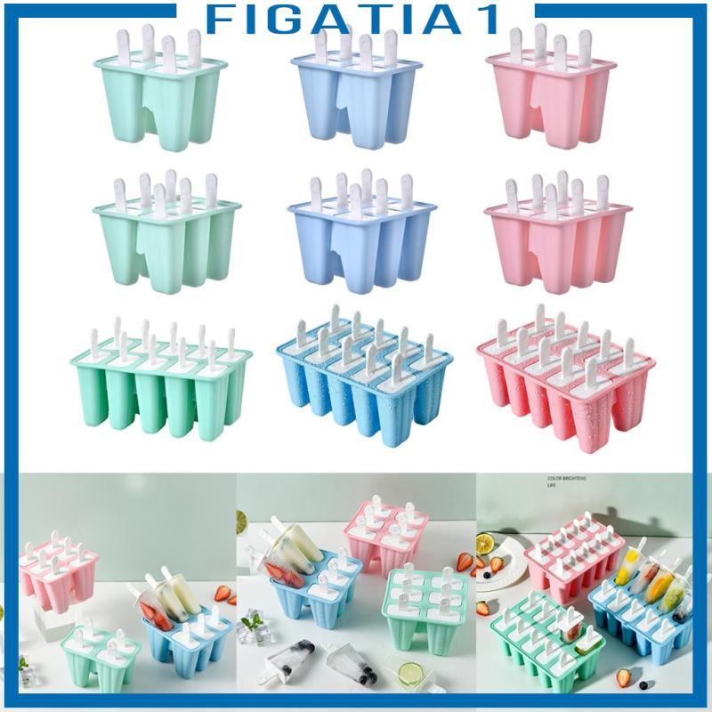 [figatia1] DIY Ice Lolly Cream Molds Ice Tray Silicone Ice Cream Pops Molds Tray Easy