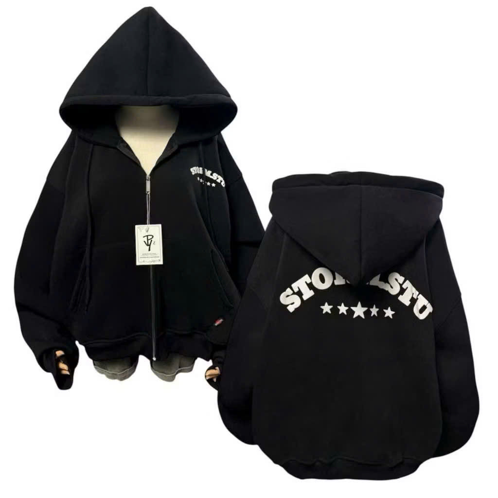 HERA HERA WARM WINTER THICK ZIPPER Flannel HOODIE Jacket