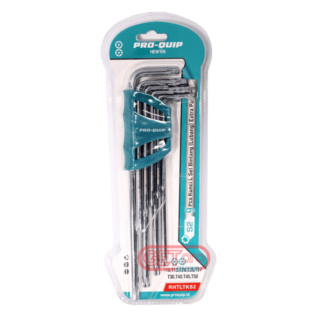 PRO-QUIP กุญแจ Long Star L (รู) 9 ชิ้น ชุดกุญแจ Torx Hex ยาวพิเศษ JIS PROQUIP RHTLTKS2