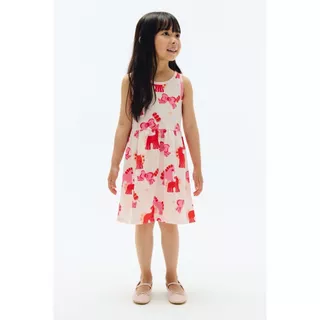 H&M(เอชแอนด์เอ็ม) เดรสผ้าฝ้ายพิมพ์ลาย Girls Printed cotton dress 1318739_1