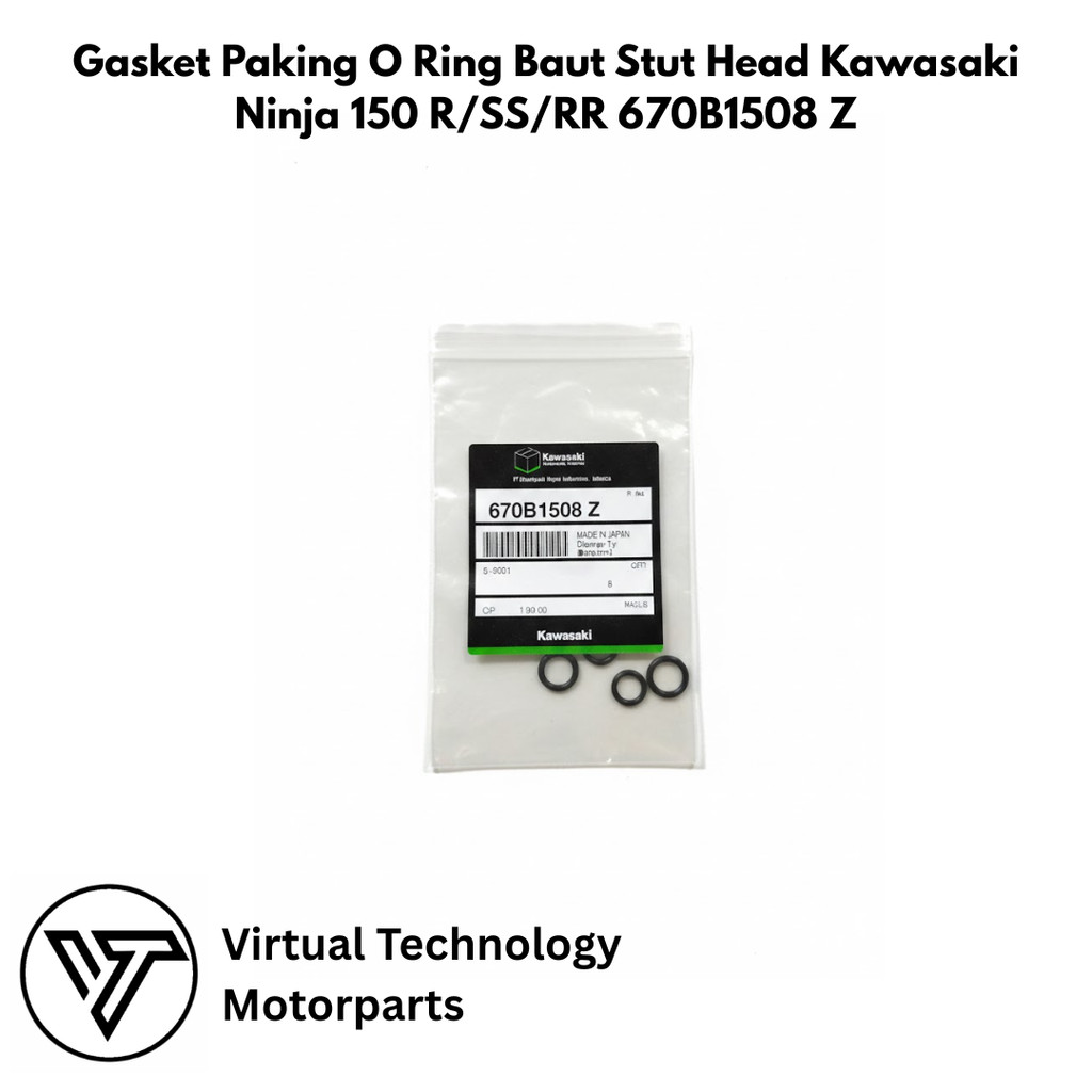 ปะเก็น O แหวน Bolt Stut หัว Kawasaki Ninja 150 R/SS/RR 670B1508 Z