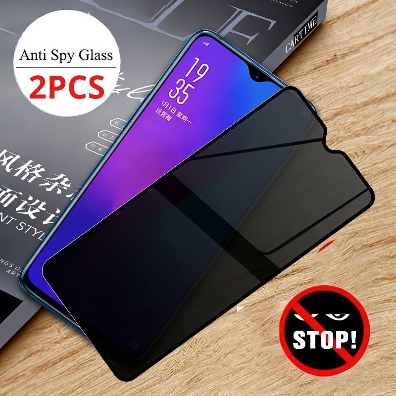 1-2 ชิ้น Anti Spy กระจกนิรภัยสําหรับ BLU Vivo XL5 S91 Pro ความเป็นส่วนตัวสีดําขอบป้องกันหน้าจอสําหรั