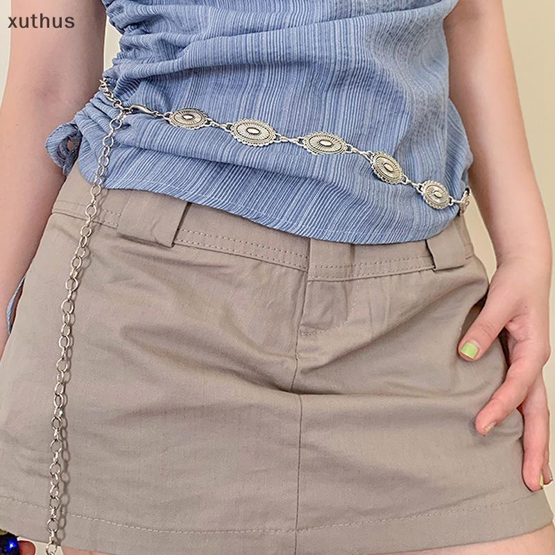 XUT Retro Bohemian Metal Waist Belt for Women with Body Decoration Accessories