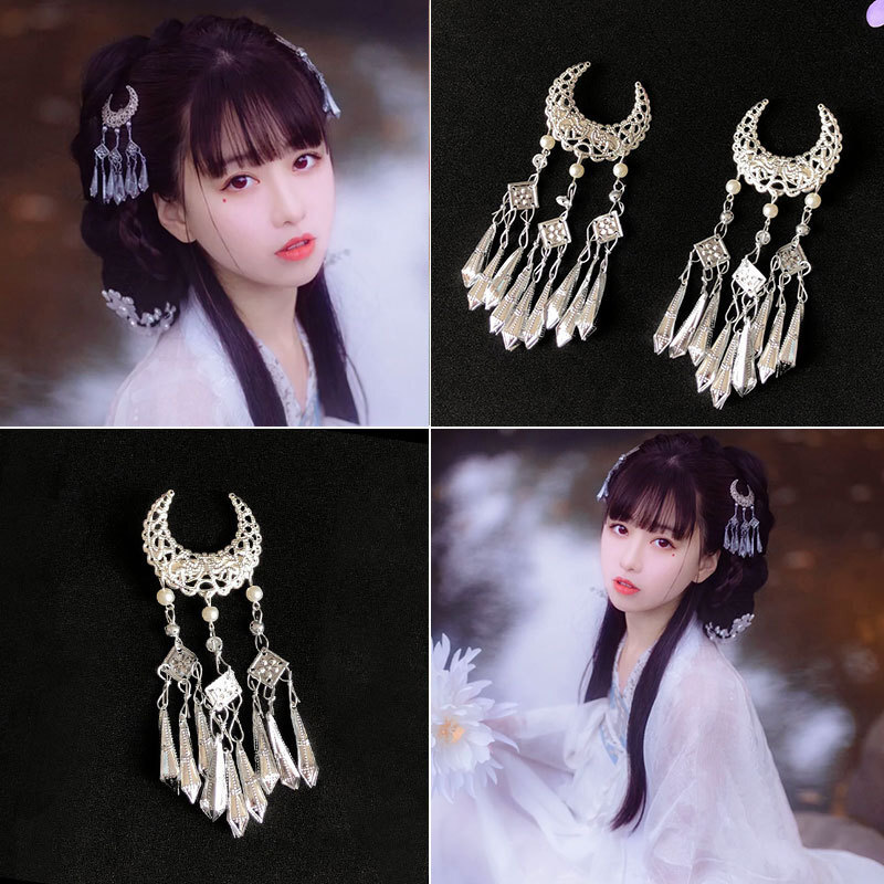 เครื่องประดับผมโบราณ Headdress และ Hairpin สไตล์ Miaoyi เหมาะสำหรับ Hanfu และ Photo Studio I2026Q1Q2