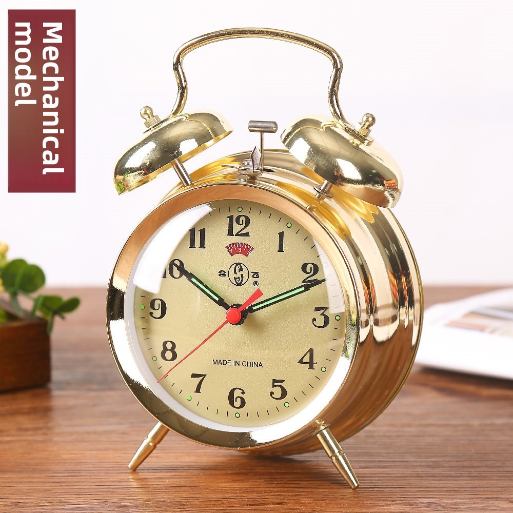 นาฬิกาปลุก Hefei Luminous Mechanical Clockwork ไก่กินข้าวอิเล็กทรอนิกส์เสียงดังนาฬิกาปลุก Retro Nost