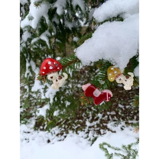 Tagi. Mushroom Popcorn Hairpin Cute Hair Accessories กิ๊บติดผมรูปเห็ดป๊อปคอร์น กิ๊บติดผม