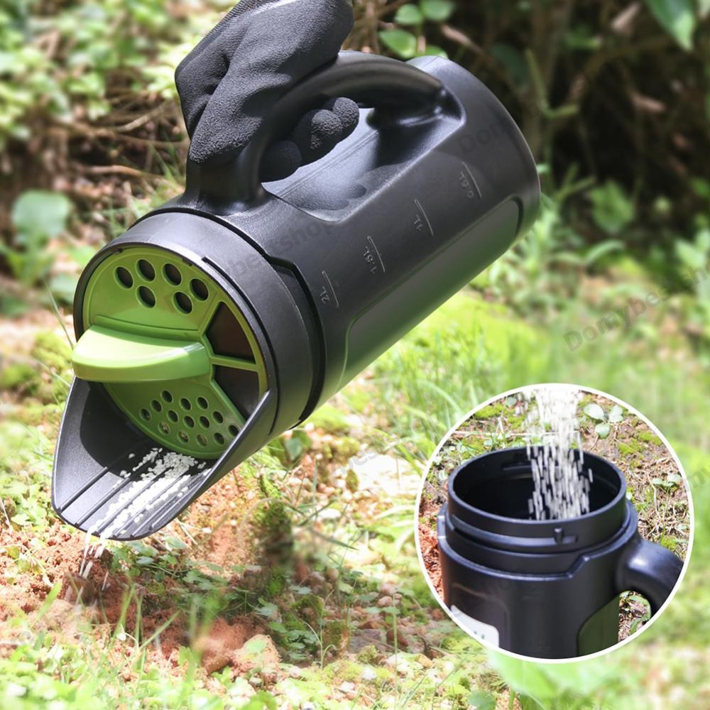 Handheld Spreader Hand Spreader Shaker ปรับขนาดเปิดปุ๋ยสนามหญ้า Spreader สําหรับเกลือ Ice Melt