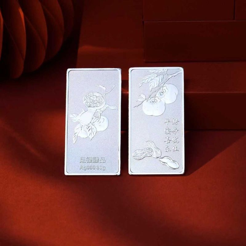 สไตล์ใหม่ Solid Investment Silver Bar ของแท้ Good Things Happen Silver Silver Bar 30g ไฮดรอลิกขัดเงา