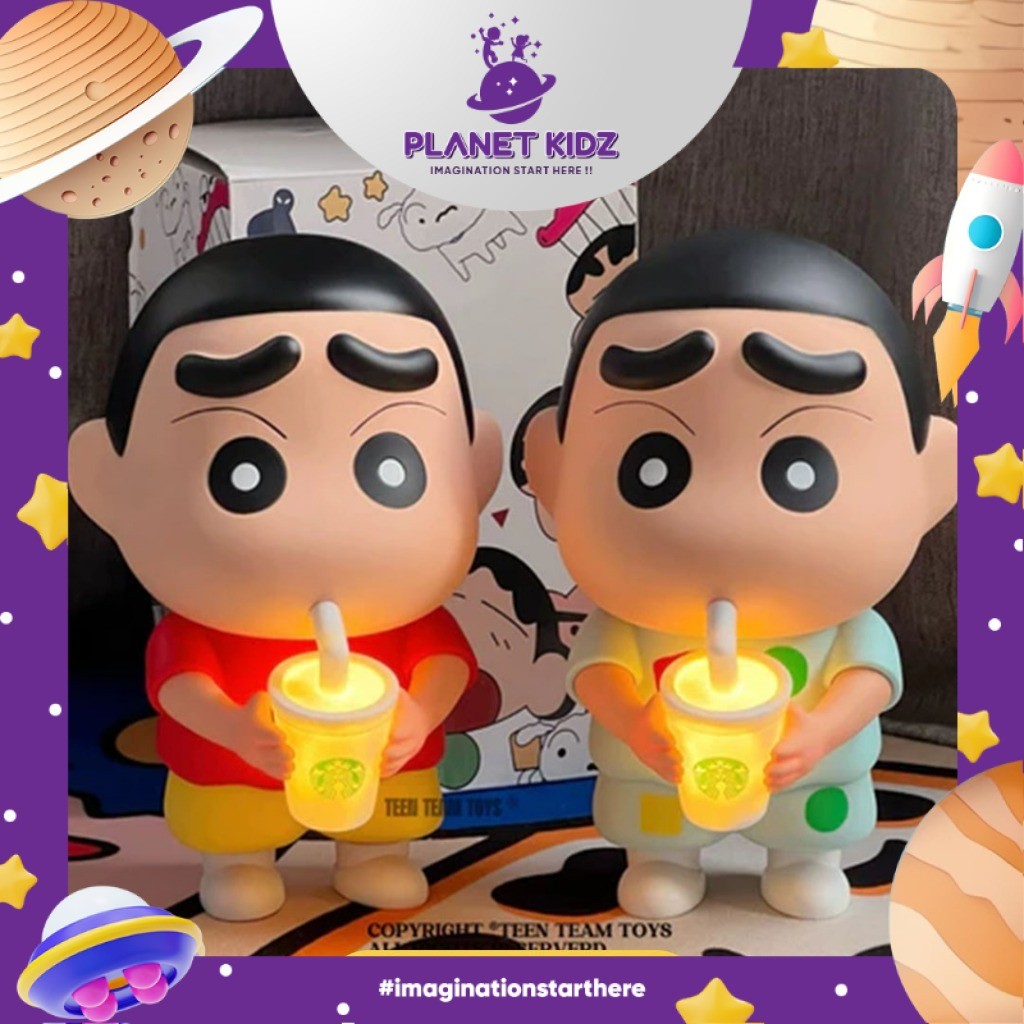 PLANETKIDZ FK548 Miniature Shinchan ตกแต่งโต๊ะ Shinchan รูป A Piggy Bank ของเล่น Crayon Shinchan