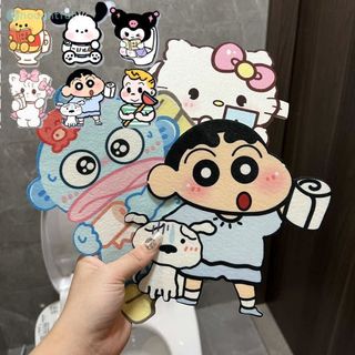 สติกเกอร์ตกแต่งห้องน้ำ Hello Kitty สุดน่ารัก สำหรับตกแต่งโถสุขภัณฑ์ โถส้วม ตู้เสื้อผ้า รองเท้า และสิ่งของอื่นๆ