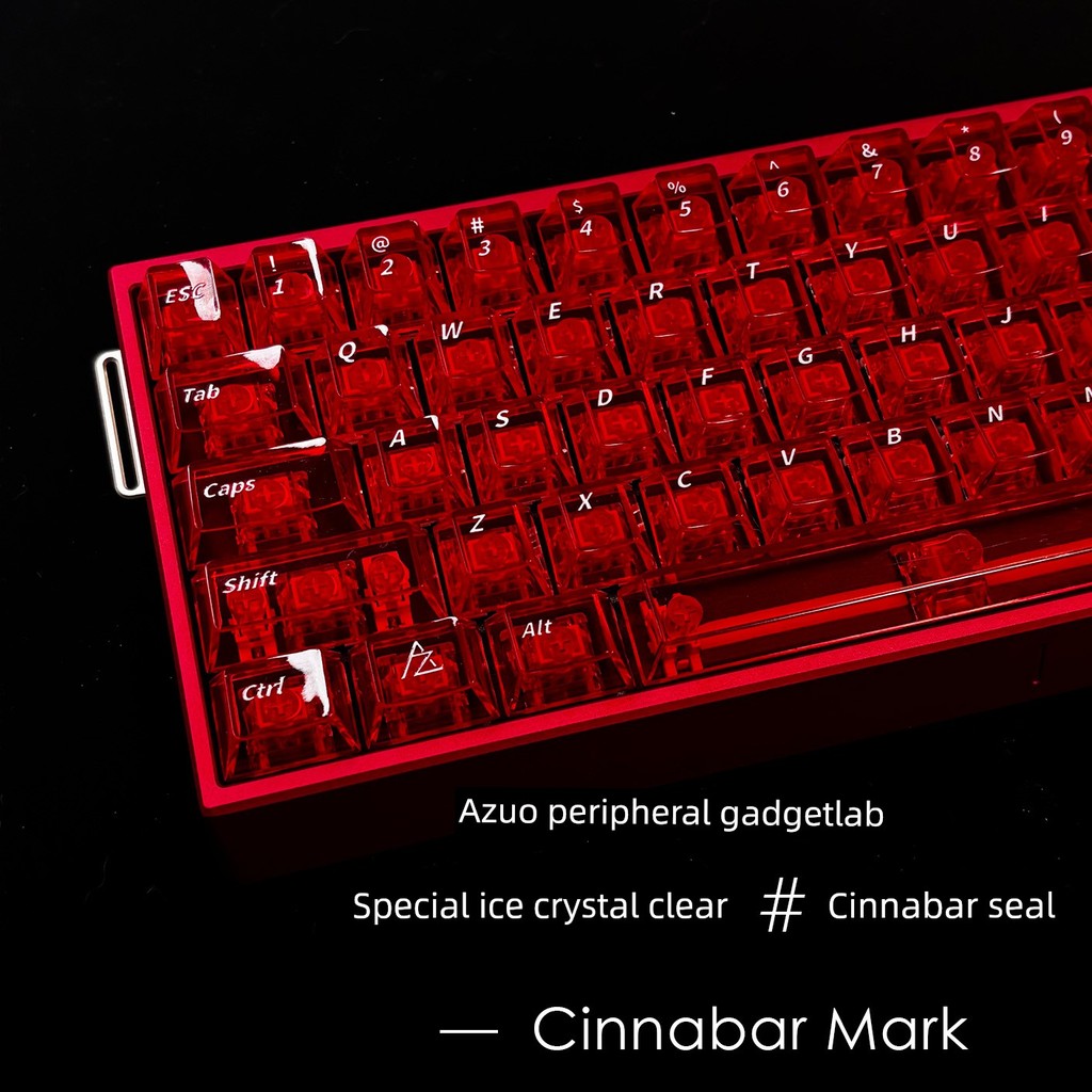 คีย์แคป xda keycap [คริสตัลน้ําแข็งพิเศษโปร่งใส] Cinnabar Print PC ปุ่มกดต้นฉบับจาก ace68ace68wootin