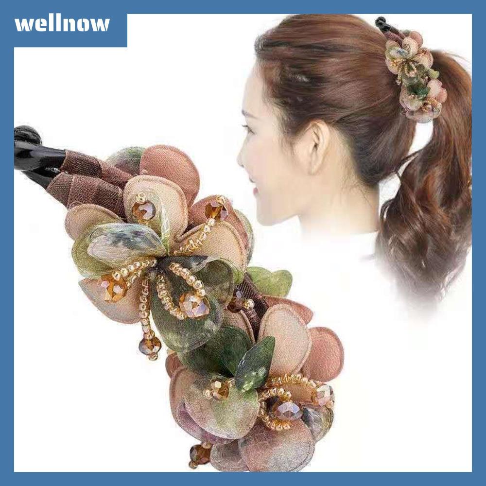 Welnov กิ๊บกล้วยแฮนด์เมดพร้อมคลิปกันลื่น ออกแบบเหมือนโรสมีความหรูหรา สำหรับทรงผมของผู้หญิง
