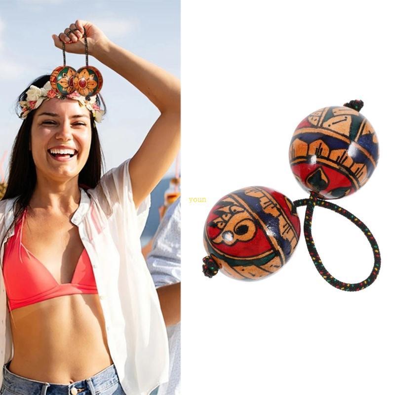Youn Rhythmic Sandball เครื่องดนตรี Aslatua แอฟริกัน Shaker Percussion ปลายนิ้ว Hand Shaker Enduring