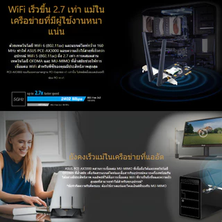 ASUS PCE-AX3000 PCI-E ADAPTER DUAL BAND BLUETOOTH 5.0 รับประกัน 3 ปี