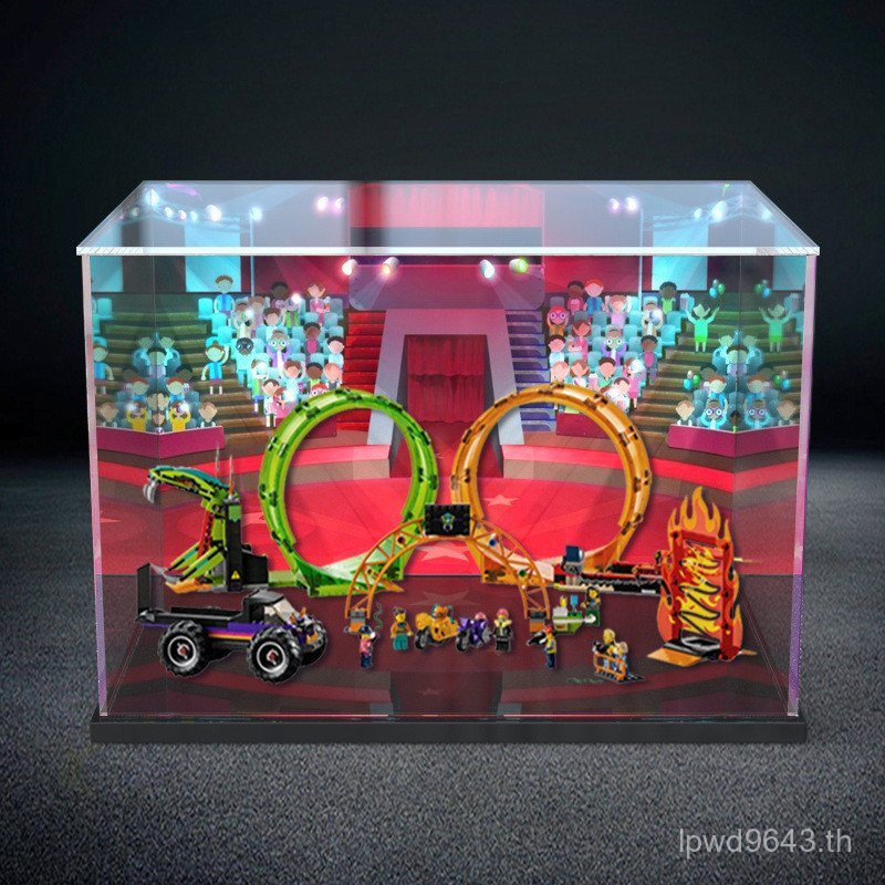 City แหวนอะคริลิค 60339 Stunt Performance Series กล่องเก็บของป้องกันฝุ่นคู่กล่อง Display Park รุ่นสู