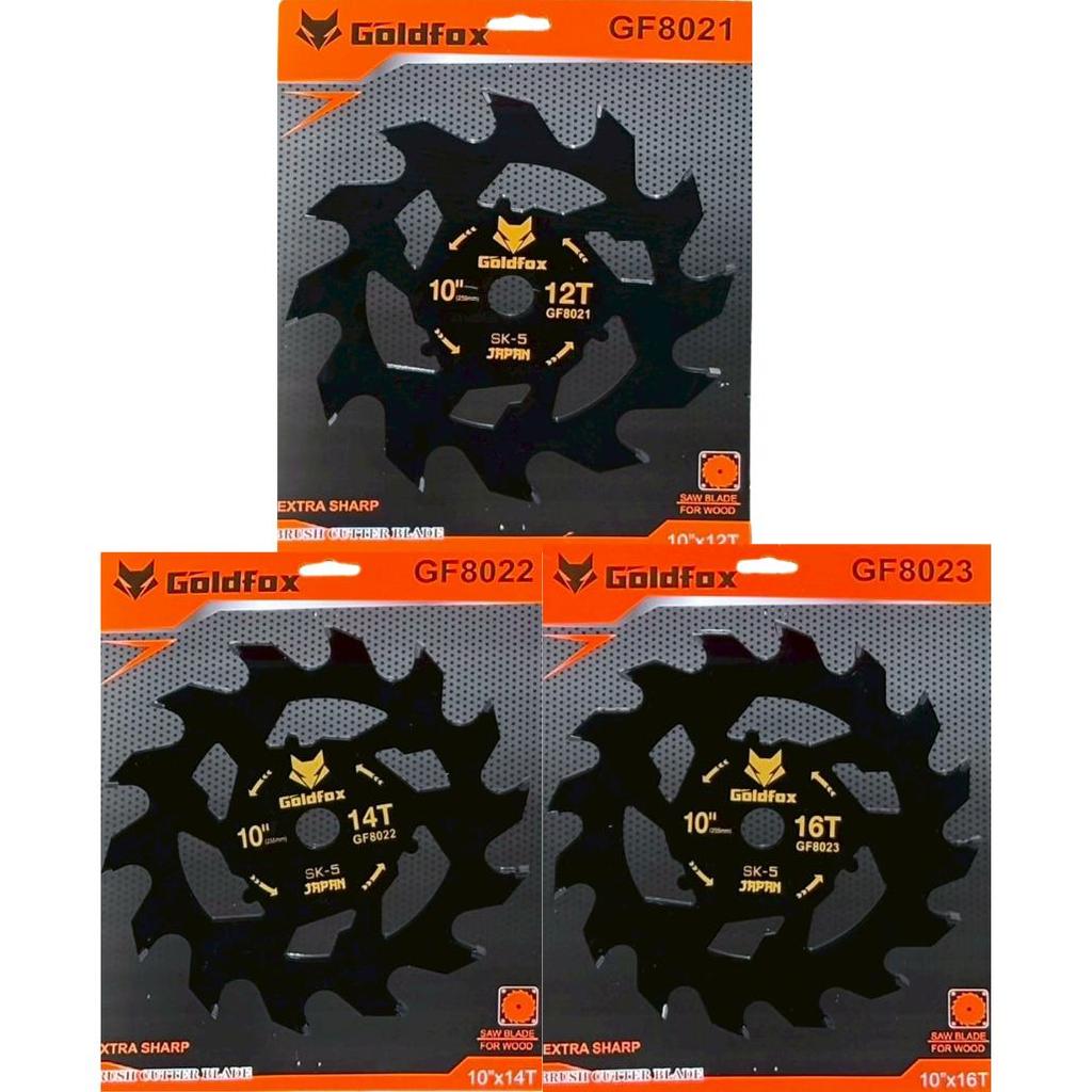 Goldfox ใบตัดไม้ วงเดือนตัดไม้ ขนาด 10 นิ้ว 12 ฟัน 14 ฟัน 16 ฟัน หนา 2.0 มิล ใช้กับเครื่องตัดหญ้าและ
