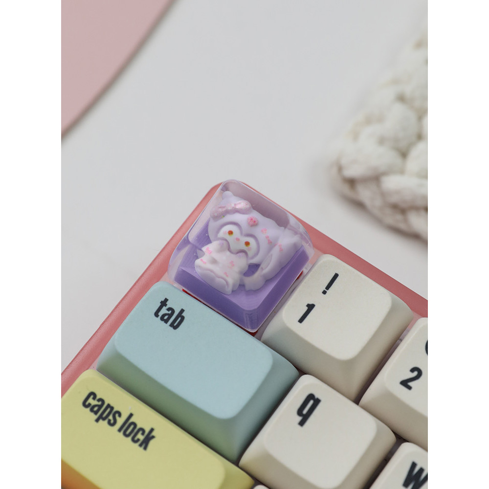 keycap ใส keycap Creative Unique Keycap Original Kuromi ชุดนอนเดี่ยวอีพ็อกซี่คีย์บอร์ด Keycap น่ารัก