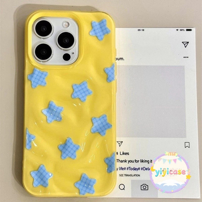 ⭐️⭐️⭐️เคสไอโฟน 17 11 15 สำหรับ iPhone 16 13 11 15 14 12 Pro Max 15 14 16 6 6S Plus XR X XS ผ้าคลุมระบายลายคลื่นดาวน้อยสด