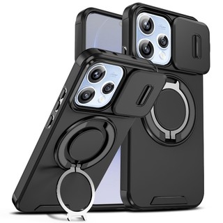OPPO Reno 15 Pro Max 14 13 Pro Reno 15F 14F 13F 15 Pro Mini สไลด์กล้องเลนส์ป้องกันแหวนขาตั้งเคสโทรศัพท์แม่เหล็กขาตั้งเกราะกันกระแทกปกแข็งซิลิโคน