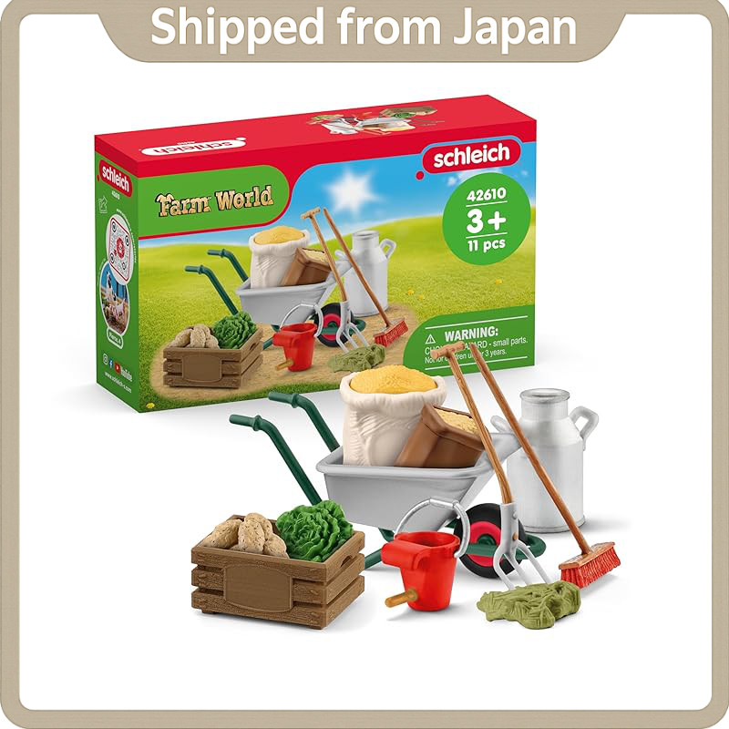 Schleich Farm World 42610 – Farm Feed & Tools Farm Animal Toy Accessory Set