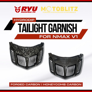 RYU MotoBlitz Tail Light Garnish Forged Honeycomb Carbon Hydropdip NMAX V1 BLITZ-070